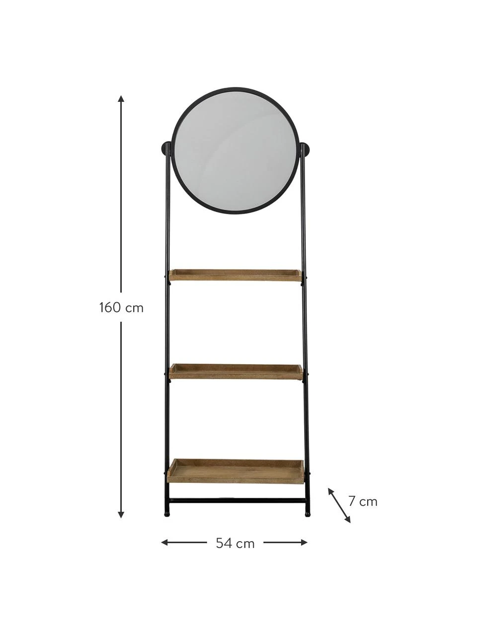 Étagère avec miroir Picoli, larg. 54 x haut. 160 cm 3 Étagère avec miroir Picoli, larg. 54 x haut. 160 cm – Image 3