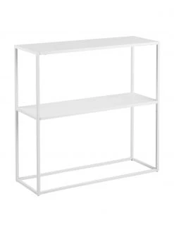 Westwing Collection Étagère industrielle en métal blanc avec tablette Neptun, larg. 80 x haut 80 cm