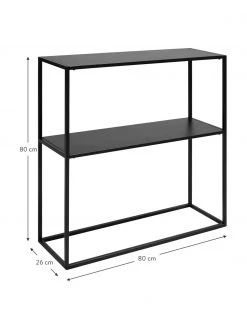 Westwing Collection Étagère industrielle en métal noir avec tablette Neptun, larg. 80 x haut 80 cm -Entrée & couloir Soldes Etagere industrielle en metal noir avec tablette Neptun 3