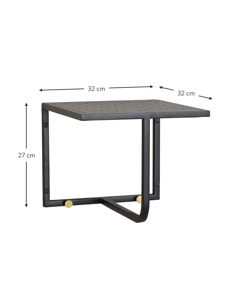 Rowico Étagère murale avec crochets métal noir Malone, larg. 32 x haut. 27 cm 3 Rowico Étagère murale avec crochets métal noir Malone, larg. 32 x haut. 27 cm – Image 3