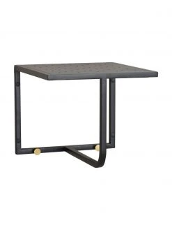 Rowico Étagère murale avec crochets métal noir Malone, larg. 32 x haut. 27 cm