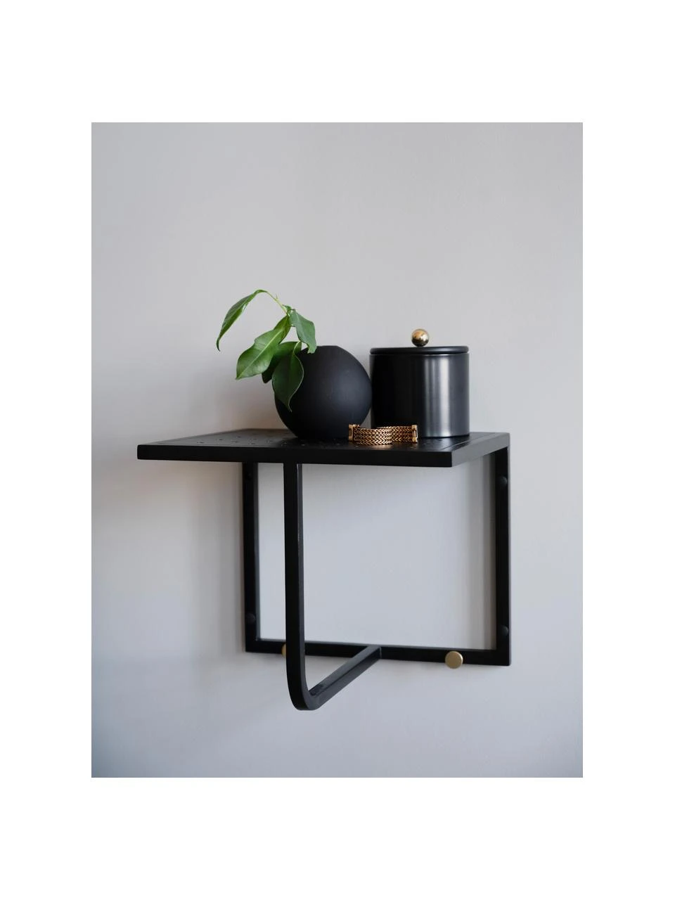 Rowico Étagère murale avec crochets métal noir Malone, larg. 32 x haut. 27 cm 5 Rowico Étagère murale avec crochets métal noir Malone, larg. 32 x haut. 27 cm – Image 5