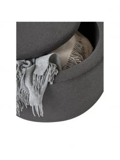 Westwing Collection Grand tabouret avec coffre gris foncé Alida, Ø 70 x haut. 42 cm -Entrée & couloir Soldes Grand tabouret avec coffre gris fonce Alida 3