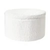 Westwing Collection Grand tabouret avec coffre tissu bouclé blanc Alida, Ø 70 x haut. 42 cm