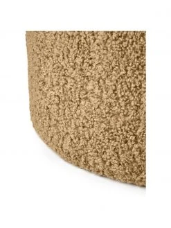 Westwing Collection Grand tabouret avec coffre tissu bouclé brun Alida, Ø 70 x haut. 42 cm -Entrée & couloir Soldes Grand tabouret avec coffre tissu boucle brun Alida 4