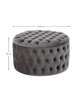 Westwing Collection Grand tabouret rond velours gris foncé avec rangement Chiara, Ø 70 x haut. 42 cm 9 Westwing Collection Grand tabouret rond velours gris foncé avec rangement Chiara, Ø 70 x haut. 42 cm -Entrée & couloir Soldes Grand tabouret rond velours gris fonce avec rangement Chiara 3
