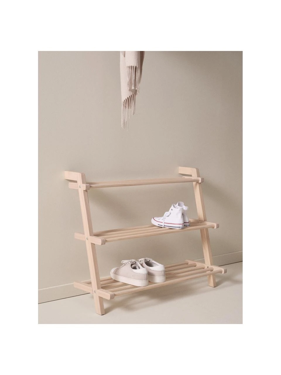 Meuble à chaussures 3 niveaux Eddison, larg. 80 x haut. 65 cm 2 Meuble à chaussures 3 niveaux Eddison, larg. 80 x haut. 65 cm – Image 2