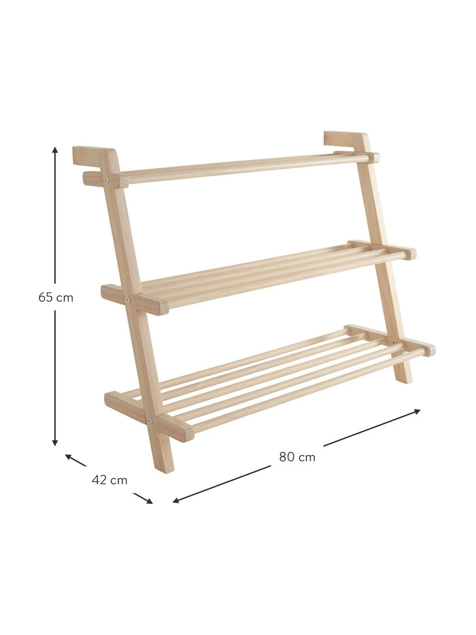 Meuble à chaussures 3 niveaux Eddison, larg. 80 x haut. 65 cm 3 Meuble à chaussures 3 niveaux Eddison, larg. 80 x haut. 65 cm – Image 3