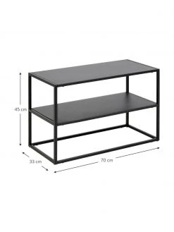 Westwing Collection Meuble à chaussures industriel métal noir Neptun, larg. 70 x haut. 45 cm -Entrée & couloir Soldes Meuble a chaussures industriel metal noir Neptun 2