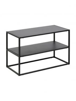 Westwing Collection Meuble à chaussures industriel métal noir Neptun, larg. 70 x haut. 45 cm