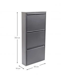 Kare Design Meuble à chaussures mural à 3 casiers rabattables Caruso, larg. 50 x haut. 103 cm -Entrée & couloir Soldes Meuble a chaussures mural a 3 casiers rabattables Caruso 2