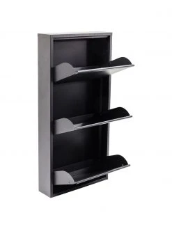 Kare Design Meuble à chaussures mural à 3 casiers rabattables Caruso, larg. 50 x haut. 103 cm -Entrée & couloir Soldes Meuble a chaussures mural a 3 casiers rabattables Caruso 4