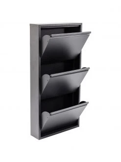 Kare Design Meuble à chaussures mural à 3 casiers rabattables Caruso, larg. 50 x haut. 103 cm -Entrée & couloir Soldes Meuble a chaussures mural a 3 casiers rabattables Caruso 5