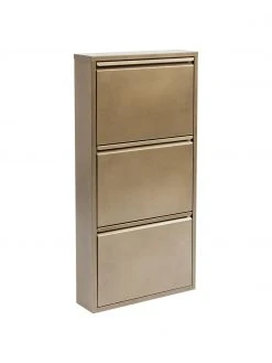 Kare Design Meuble à chaussures mural à 3 casiers rabattables Caruso, larg. 50 x haut. 103 cm