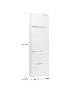 Kare Design Meuble à chaussures mural à 5 casiers rabattables Caruso, larg. 50 x haut. 170 cm -Entrée & couloir Soldes Meuble a chaussures mural a 5 casiers rabattables Caruso 2