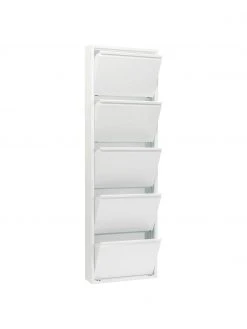 Kare Design Meuble à chaussures mural à 5 casiers rabattables Caruso, larg. 50 x haut. 170 cm -Entrée & couloir Soldes Meuble a chaussures mural a 5 casiers rabattables Caruso 4