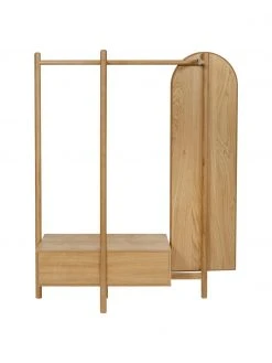 Woodman Meuble d'entrée bois de chêne avec mirroir Entry, larg. 149 x haut. 180 cmDisponibilité limitée -Entrée & couloir Soldes Meuble dentree bois de chene avec mirroir Entry 4