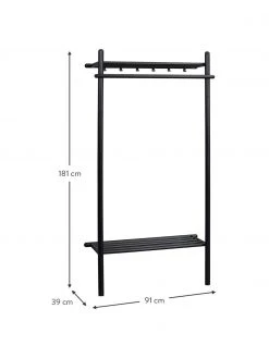 Rowico Meuble d'entrée bois de chêne noir Milford, larg. 91 x haut. 181 cm -Entrée & couloir Soldes Meuble dentree bois de chene noir Milford 2