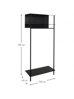 Nordal Meuble d'entrée métal noir Setun, larg. 88 x haut. 190 cm -Entrée & couloir Soldes Meuble dentree metal noir Setun 2