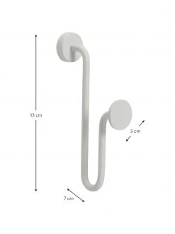 Hübsch Patère métal blanc Swing, larg. 3 x haut. 13 cm -Entrée & couloir Soldes Patere metal blanc Swing 2