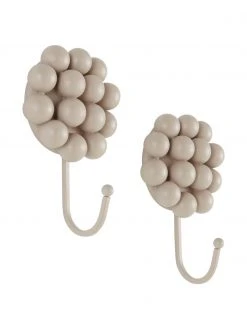 Patère porcelaine beige Benevento, 2 pièces, larg. 11 x haut. 16 cm -Entrée & couloir Soldes Patere porcelaine beige Benevento 2 pieces 3