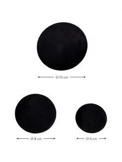 Patères en velours noir Giza, 3 élém., Lot de différentes tailles -Entrée & couloir Soldes Pateres en velours noir Giza 3 elem 2