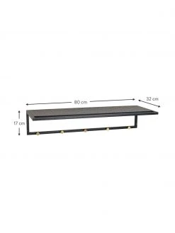 Rowico Porte-chapeau métal noir Malone, larg. 80 x haut. 17 cmSeulement 1 produit disponible -Entrée & couloir Soldes Porte chapeau metal noir Malone 2