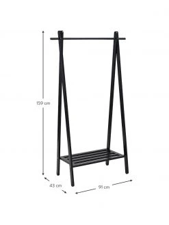 Porte-manteau bois de chêne noir Cloe, larg. 91 x haut. 159 cm 7 Porte-manteau bois de chêne noir Cloe, larg. 91 x haut. 159 cm -Entrée & couloir Soldes Porte manteau bois de chene noir Cloe 2