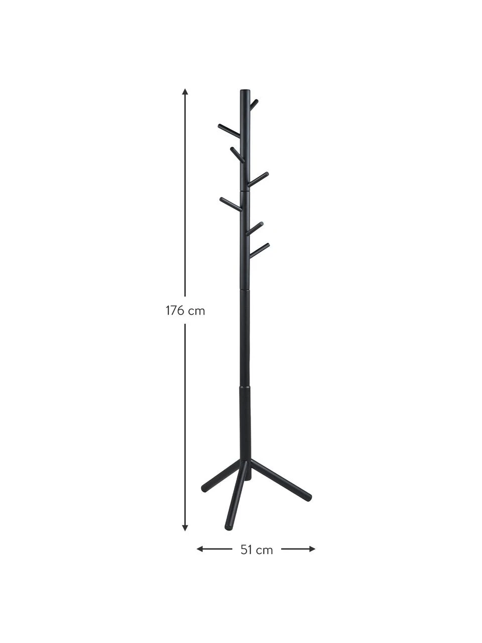 Porte-manteau en bois avec 6 crochets Bremen, larg. 51 x prof. 176 cm 3 Porte-manteau en bois avec 6 crochets Bremen, larg. 51 x prof. 176 cm – Image 3