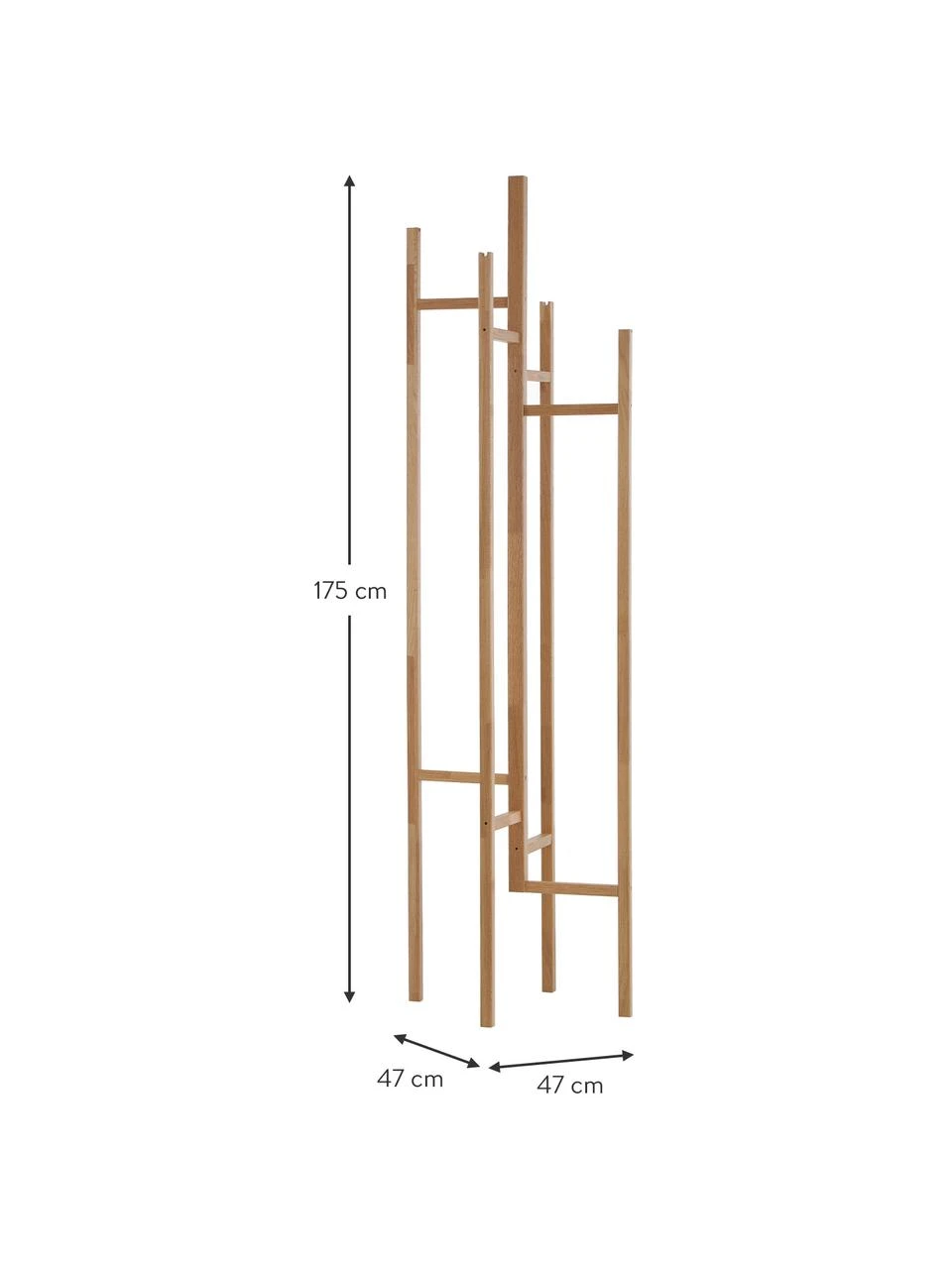 Woodman Porte-manteau en bois chêne avec 5 crochets Eigen, larg. 47 x haut. 175 cm 2 Woodman Porte-manteau en bois chêne avec 5 crochets Eigen, larg. 47 x haut. 175 cm – Image 2