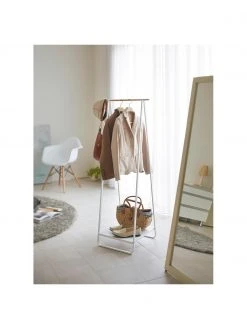 Yamazaki Porte-manteau en métal blanc Tower, larg. 52 x haut. 140 cm -Entrée & couloir Soldes Porte manteau en metal blanc Tower 2