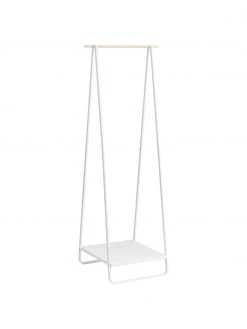 Yamazaki Porte-manteau en métal blanc Tower, larg. 52 x haut. 140 cm