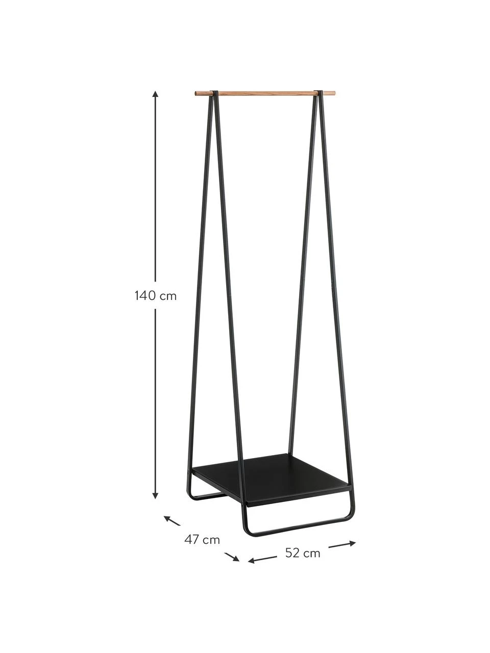 Yamazaki Porte-manteau en métal noir Tower, larg. 52 x haut. 140 cm 3 Yamazaki Porte-manteau en métal noir Tower, larg. 52 x haut. 140 cm – Image 3