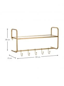 Porte-manteau mural dor&eacute; Hatstand, larg. 63 x haut. 23 cm -Entrée & couloir Soldes Porte manteau mural dore Hatstand 2