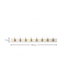 Nordal Portemanteau XL en bois &agrave; crochets Edgy, larg. 90 x haut. 7 cm -Entrée & couloir Soldes Portemanteau XL en bois a crochets Edgy 2