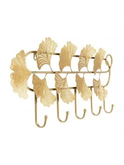 Kare Design Portemanteau métal doré Ginkgo, larg. 72 x haut. 31 cm