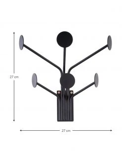 Present Time Portemanteau mural noir Wall Dots, larg. 27 x haut. 27 cm -Entrée & couloir Soldes Portemanteau mural noir Wall Dots 2