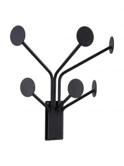 Present Time Portemanteau mural noir Wall Dots, larg. 27 x haut. 27 cm