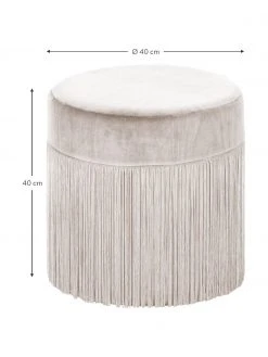 Westwing Collection Pouf à franges en champagne Adriana, ∅ 40 x haut. 40 cm -Entrée & couloir Soldes Pouf a franges en champagne Adriana 3