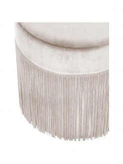 Westwing Collection Pouf à franges en champagne Adriana, ∅ 40 x haut. 40 cm -Entrée & couloir Soldes Pouf a franges en champagne Adriana 4