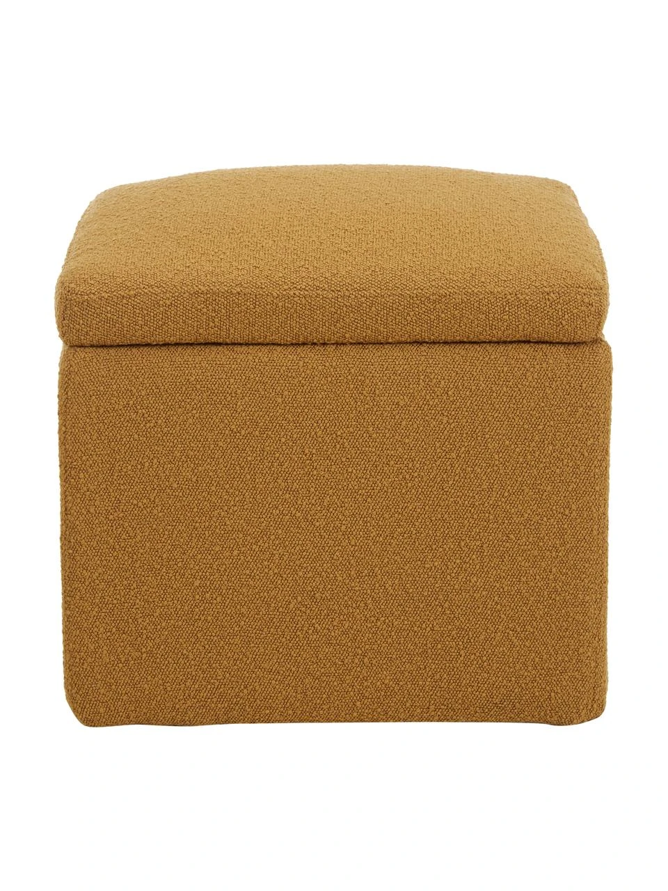 Westwing Collection Pouf avec rangement tissu bouclé jaune moutarde Winou, larg. 50 x haut. 48 cm 4 Westwing Collection Pouf avec rangement tissu bouclé jaune moutarde Winou, larg. 50 x haut. 48 cm – Image 4