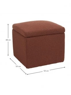 Westwing Collection Pouf avec rangement tissu bouclé rouge rouille Winou, larg. 50 x haut. 48 cm 9 Westwing Collection Pouf avec rangement tissu bouclé rouge rouille Winou, larg. 50 x haut. 48 cm -Entrée & couloir Soldes Pouf avec rangement tissu boucle rouge rouille Winou 3