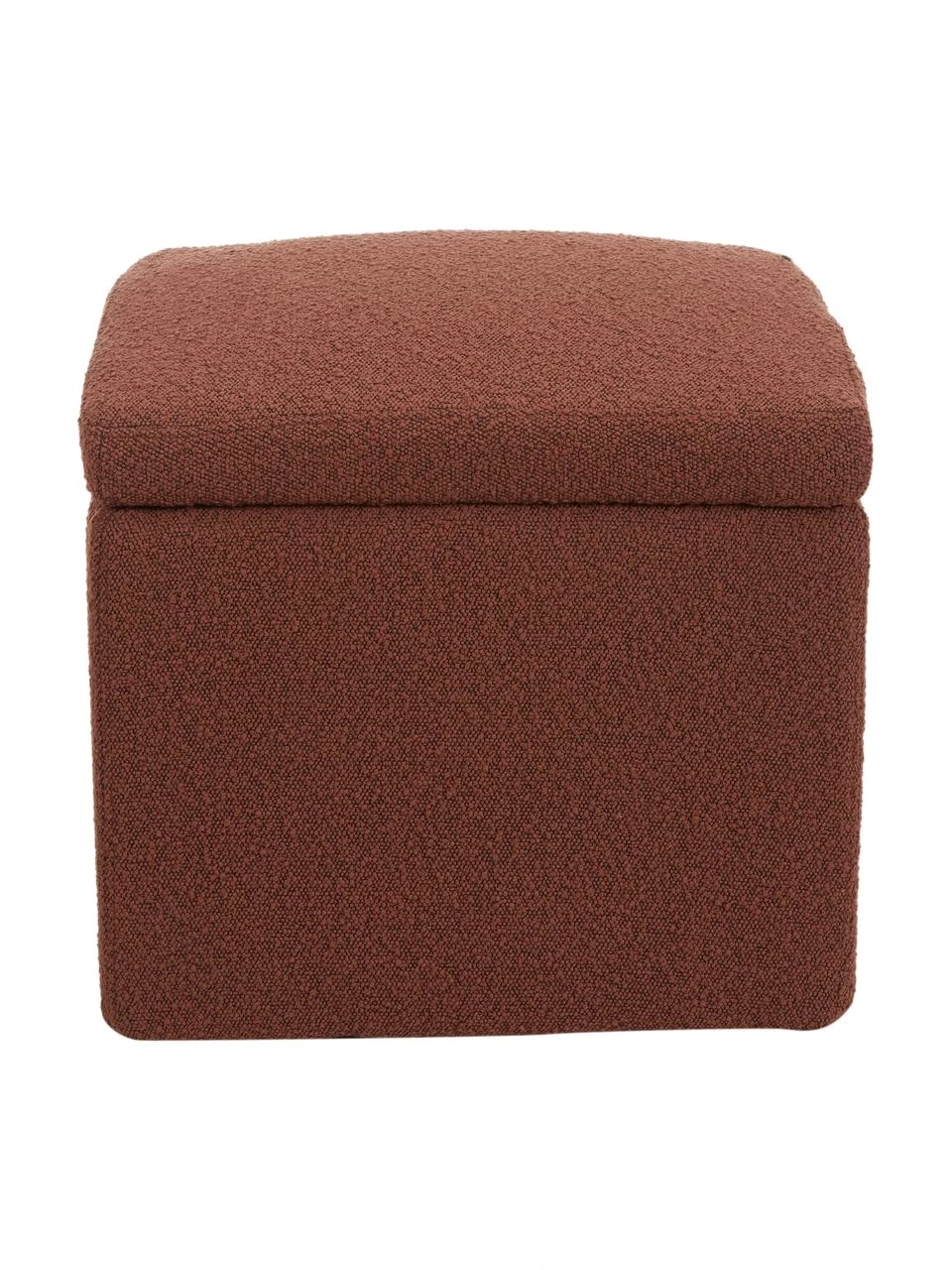 Westwing Collection Pouf avec rangement tissu bouclé rouge rouille Winou, larg. 50 x haut. 48 cm 6 Westwing Collection Pouf avec rangement tissu bouclé rouge rouille Winou, larg. 50 x haut. 48 cm – Image 6