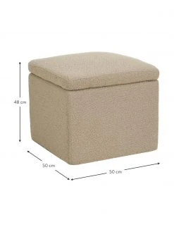 Westwing Collection Pouf avec rangement tissu bouclé taupe Winou, larg. 50 x haut. 48 cm 8 Westwing Collection Pouf avec rangement tissu bouclé taupe Winou, larg. 50 x haut. 48 cm -Entrée & couloir Soldes Pouf avec rangement tissu boucle taupe Winou 2