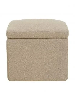 Westwing Collection Pouf avec rangement tissu bouclé taupe Winou, larg. 50 x haut. 48 cm 10 Westwing Collection Pouf avec rangement tissu bouclé taupe Winou, larg. 50 x haut. 48 cm -Entrée & couloir Soldes Pouf avec rangement tissu boucle taupe Winou 4