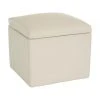 Westwing Collection Pouf avec rangement velours beige Winou, larg. 50 x haut. 48 cm