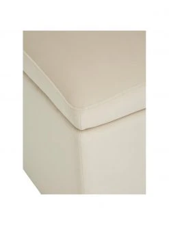 Westwing Collection Pouf avec rangement velours beige Winou, larg. 50 x haut. 48 cm -Entrée & couloir Soldes Pouf avec rangement velours beige Winou 5