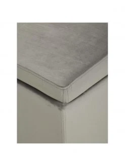 Westwing Collection Pouf avec rangement velours gris clair Winou, larg. 50 x haut. 48 cm -Entrée & couloir Soldes Pouf avec rangement velours gris clair Winou 5