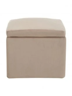 Westwing Collection Pouf avec rangement velours taupe Winou, larg. 50 x haut. 48 cm 9 Westwing Collection Pouf avec rangement velours taupe Winou, larg. 50 x haut. 48 cm -Entrée & couloir Soldes Pouf avec rangement velours taupe Winou 3