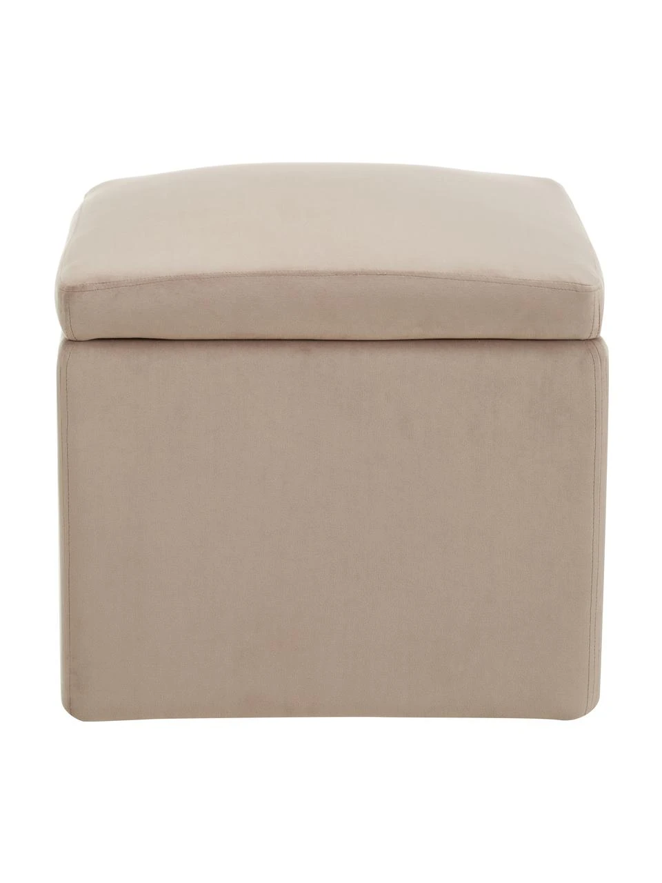 Westwing Collection Pouf avec rangement velours taupe Winou, larg. 50 x haut. 48 cm 4 Westwing Collection Pouf avec rangement velours taupe Winou, larg. 50 x haut. 48 cm – Image 4